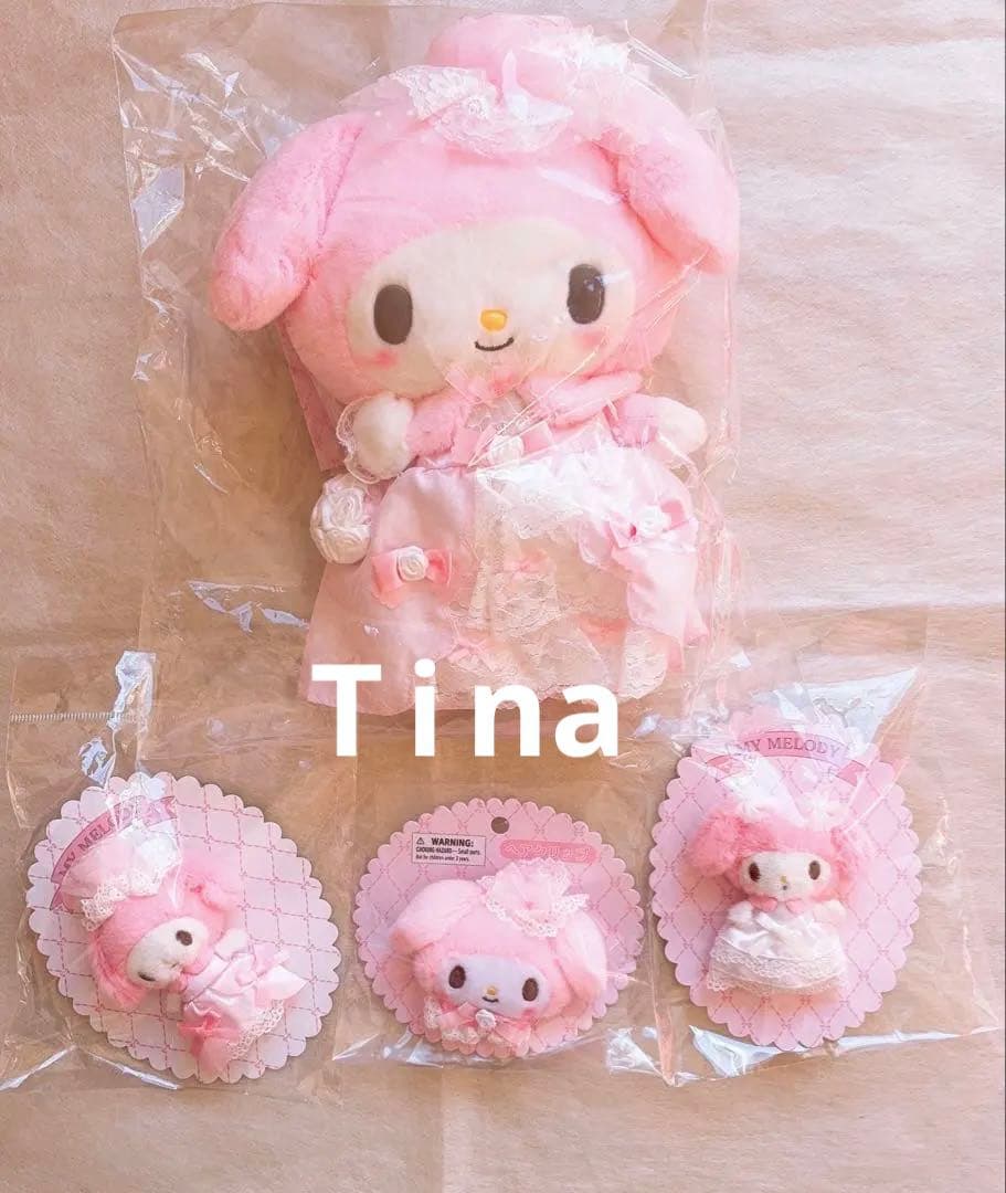 マイメロディ　レディマイメロディ　ぬいぐるみ風ショルダーバッグ　4点セット