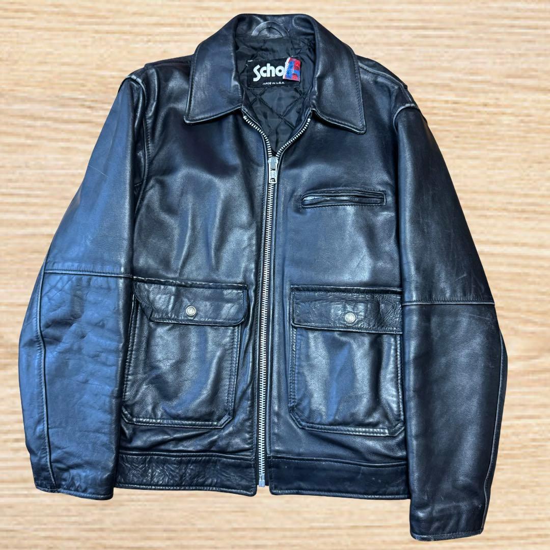 Schott レザーシングルライダースジャケット