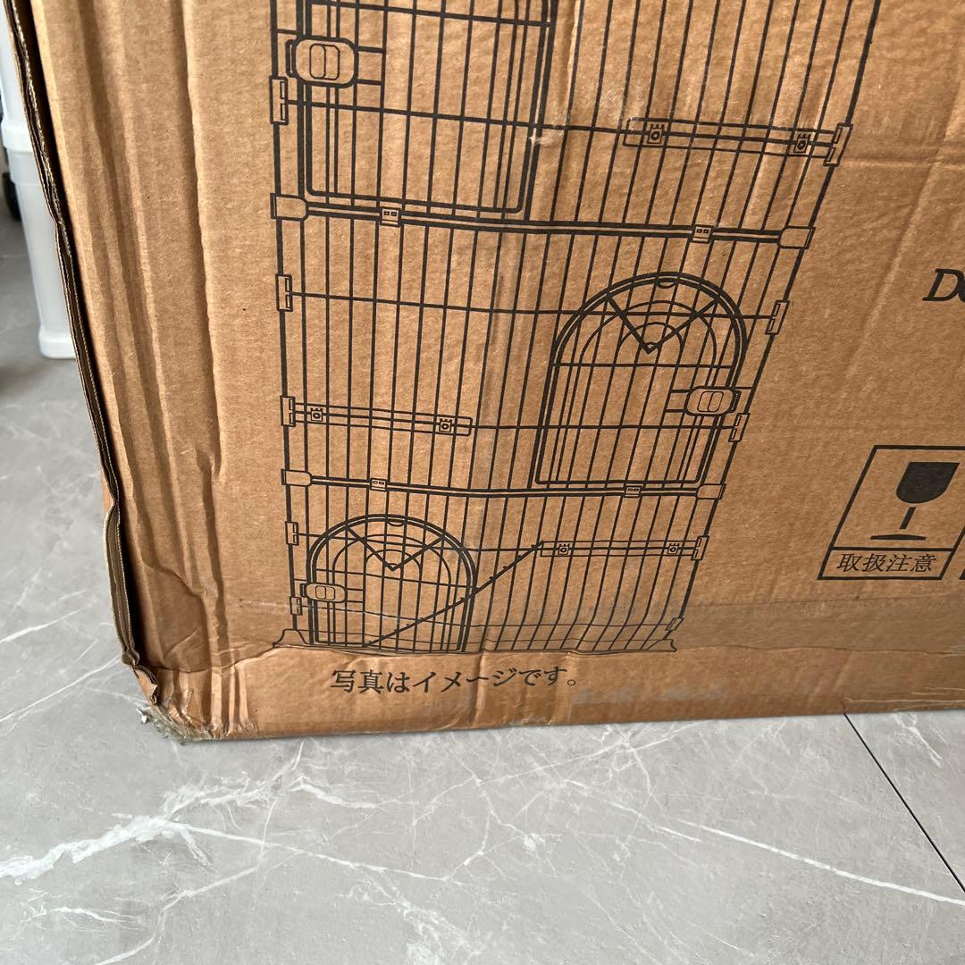 猫ケージ グリーン キャットケージ 3段 スリム 大型猫用ペットケージ