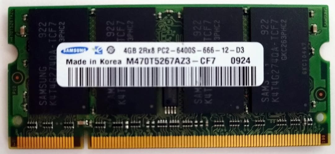 小*一様 【レア・中古】サムソン メモリー　PC2-6400S DDR2 (4G