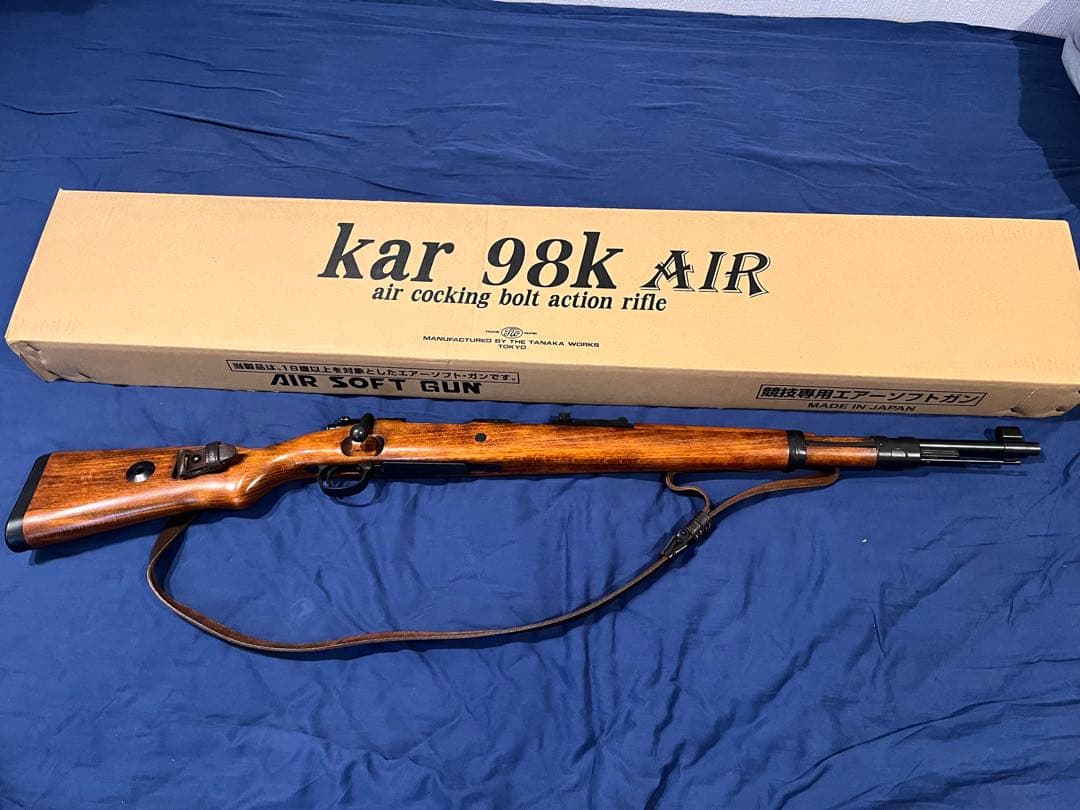 タナカ kar 98k エアコッキング　リアルウッド　革製スリング付き