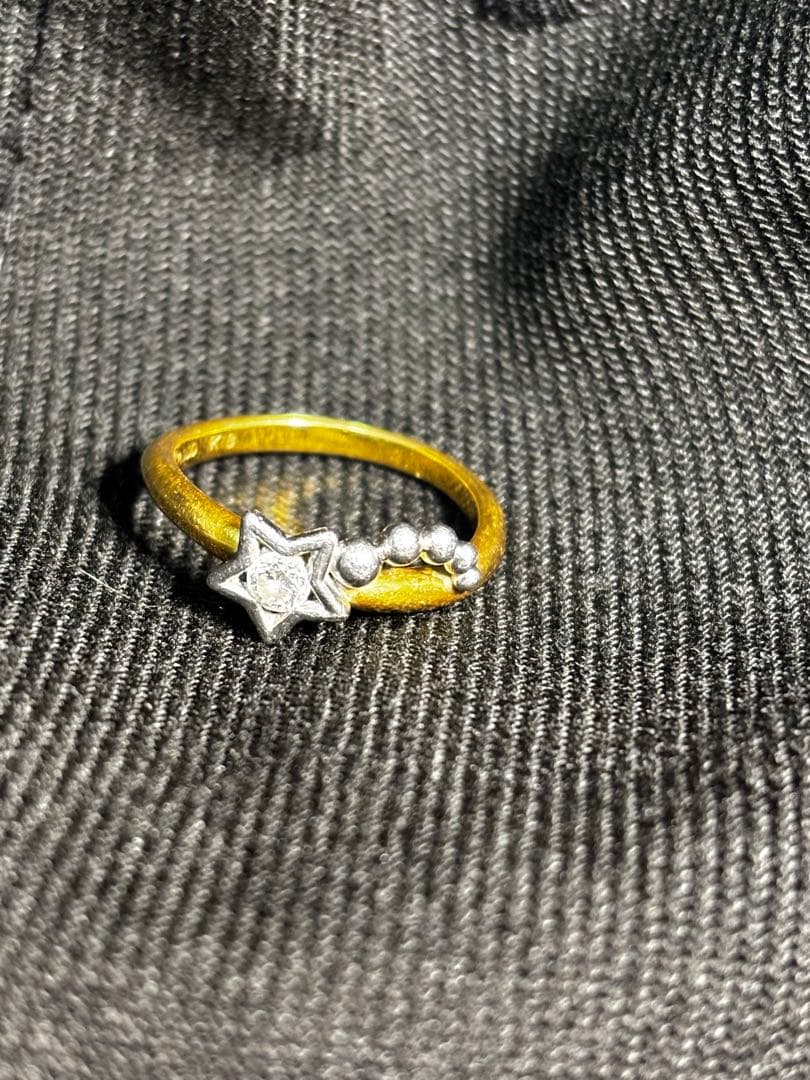 リング K18,pt900,0.13ct