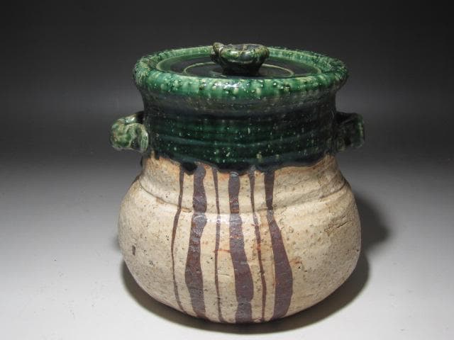 ☆　北大路魯山人　織部水指　親しみやすい一品☆y502