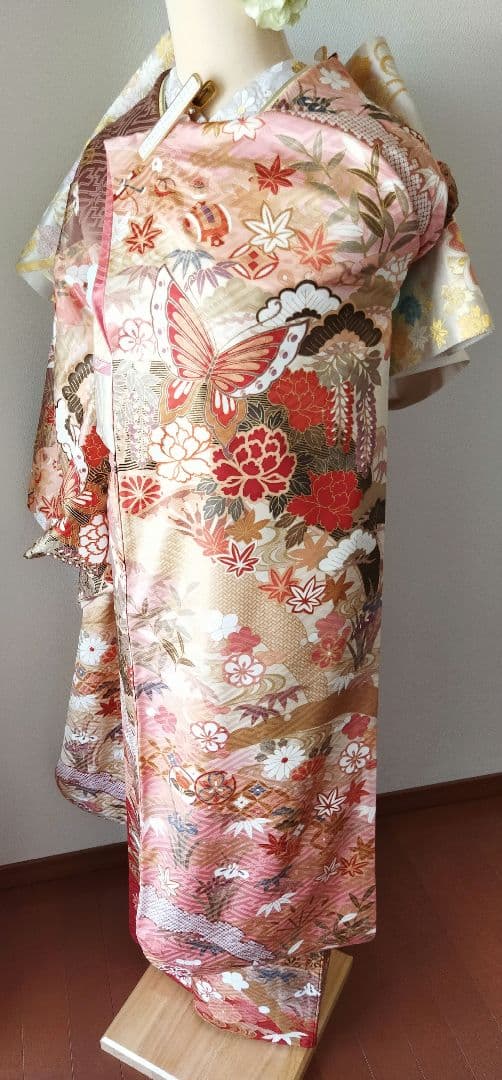 カリア　　　435.苺ミルクティー　振袖7点セット 正絹フルセット　成人式