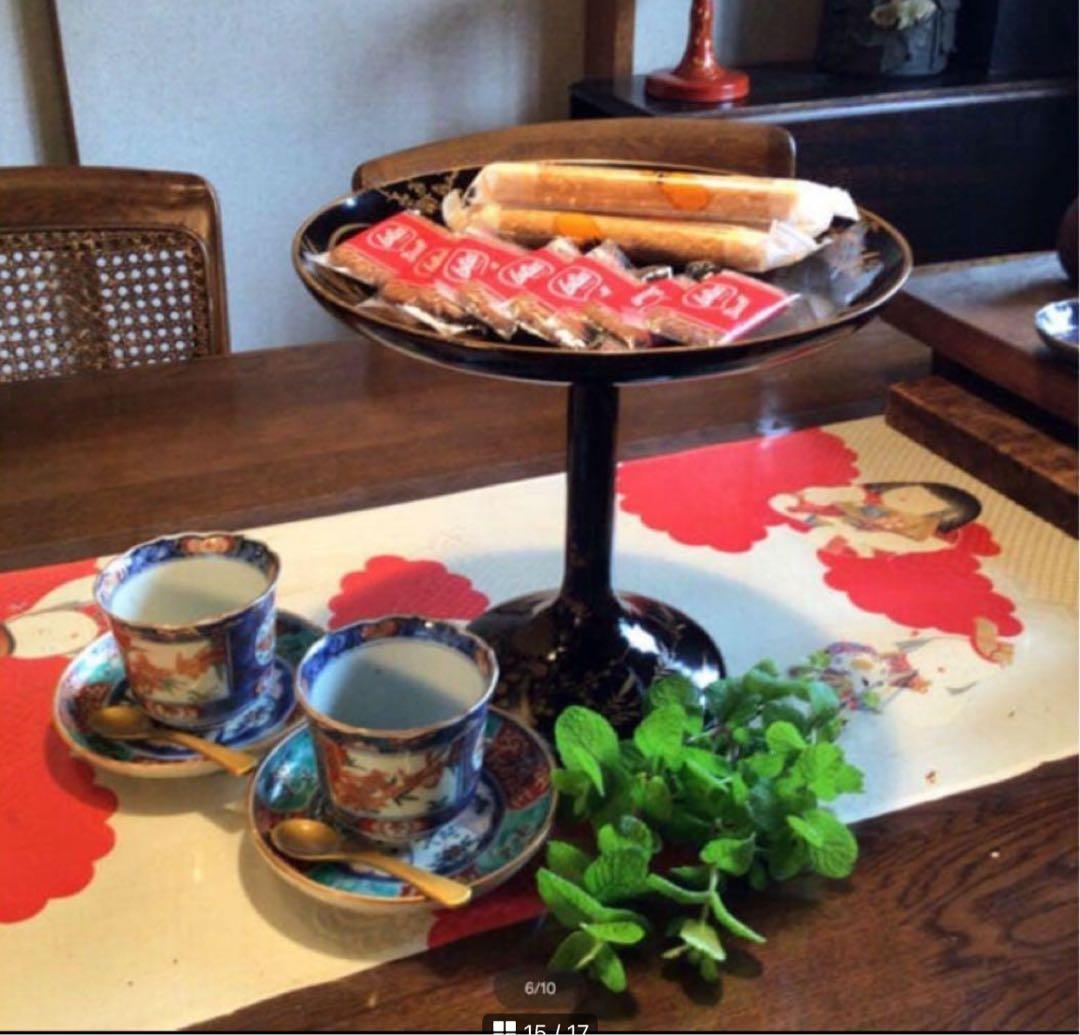 A1059 極上蒔絵　木製輪島塗　桐に鳳凰蒔絵　高月　高杯【供箱入】　1基