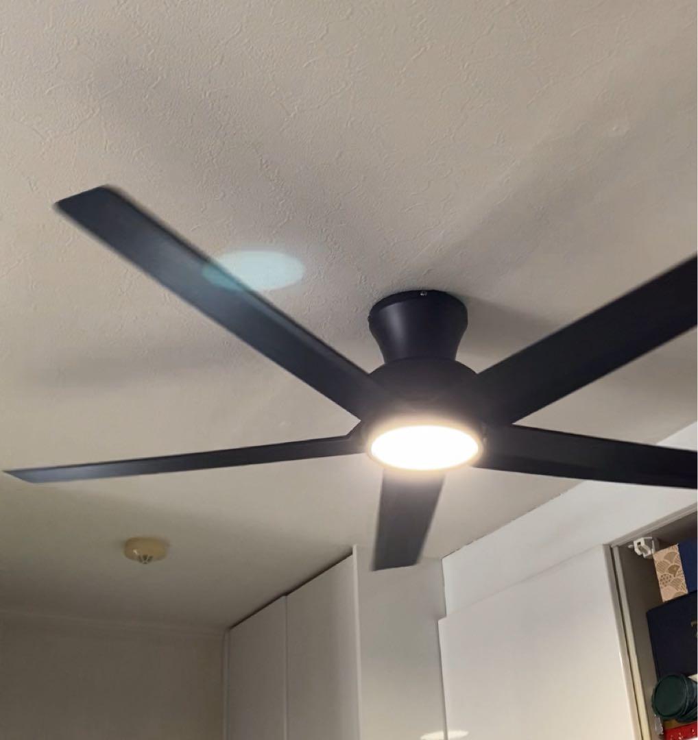 多機能シーリングファン ブラック 132cm