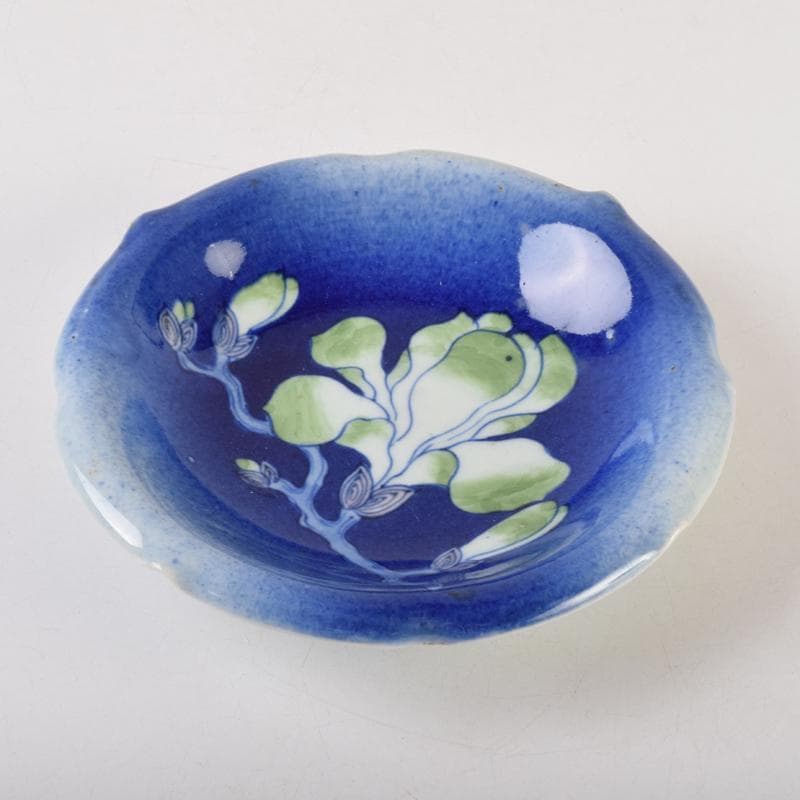 瀬戸焼　古瀬戸　西浦焼　花蝙蝠文　輪花盤　皿　N　9104