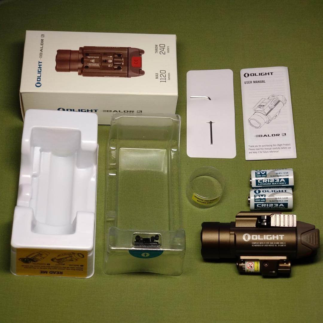 Olight BALDR RL レーザー&LED 電池式タクティカルライト茶