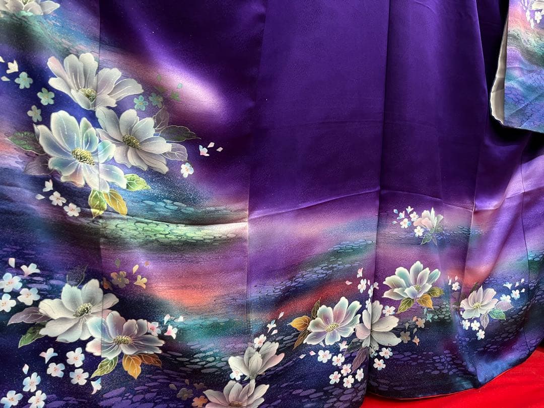 逸品★おしゃれ　中古★振袖★仕立て上がり　NO.B09 紫色　成人式　結婚式