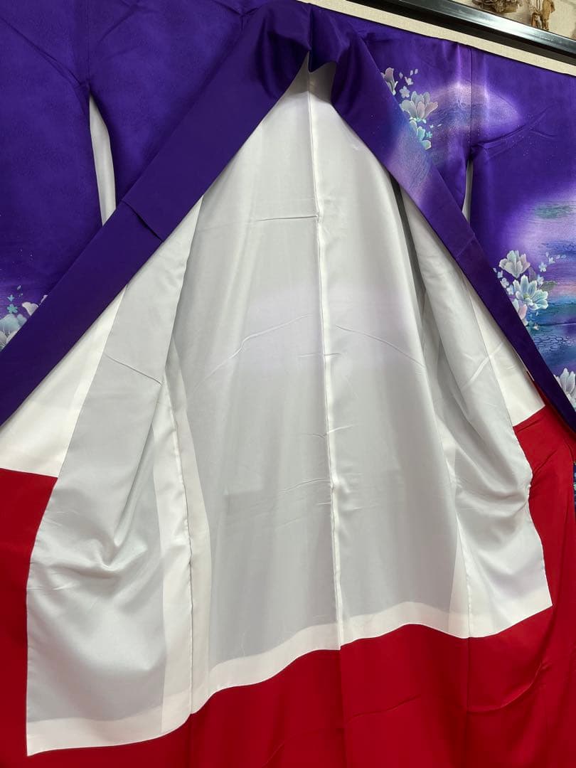 逸品★おしゃれ　中古★振袖★仕立て上がり　NO.B09 紫色　成人式　結婚式