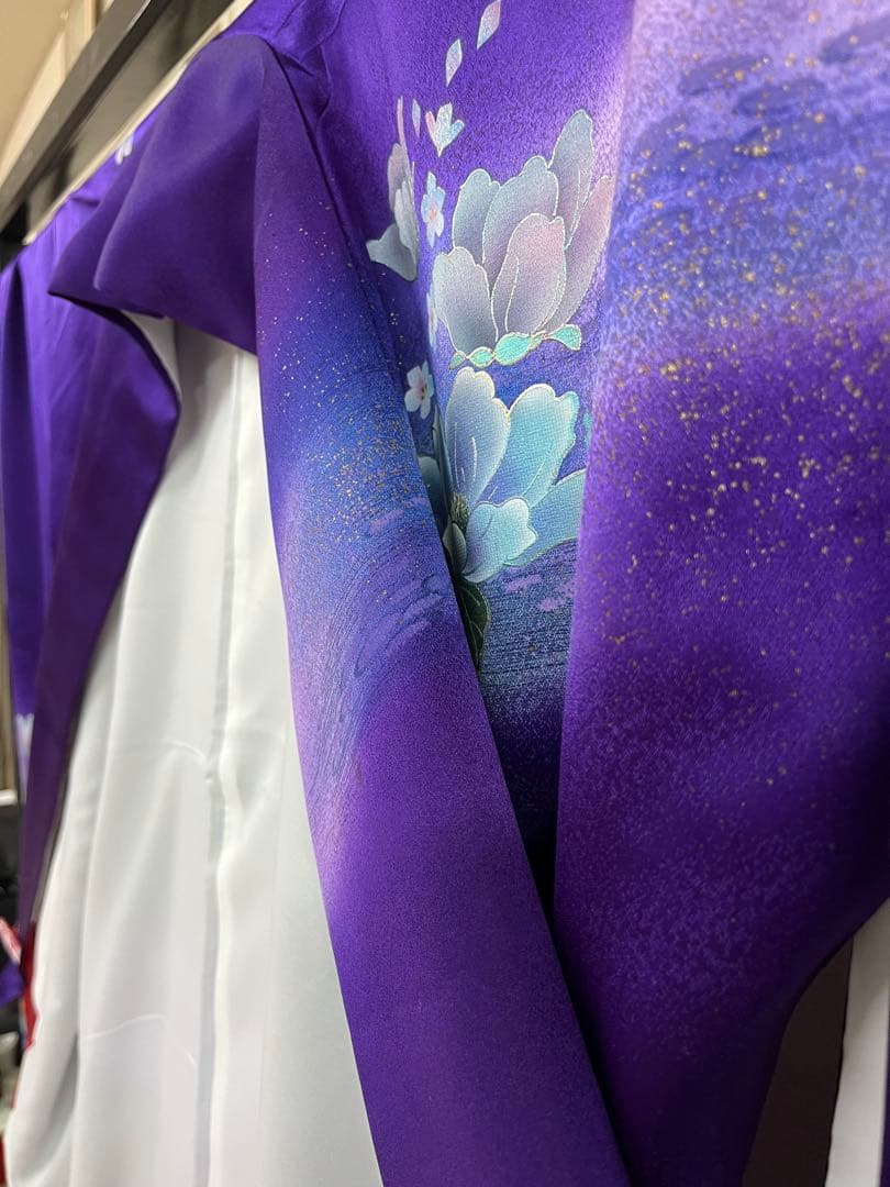 逸品★おしゃれ　中古★振袖★仕立て上がり　NO.B09 紫色　成人式　結婚式