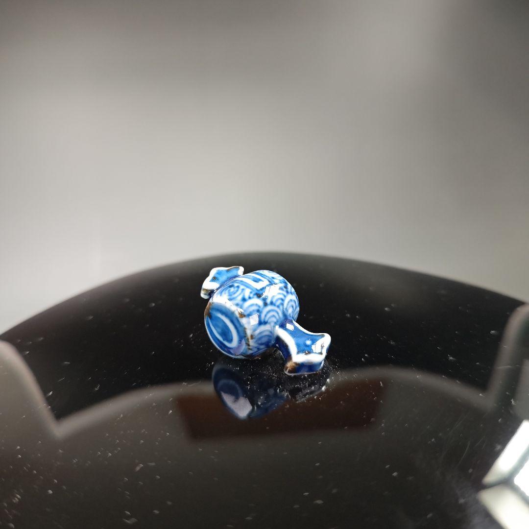 イ586 水指『京都五山窯　林淡幽造』『染付俵七福人　水指　共箱』茶道具