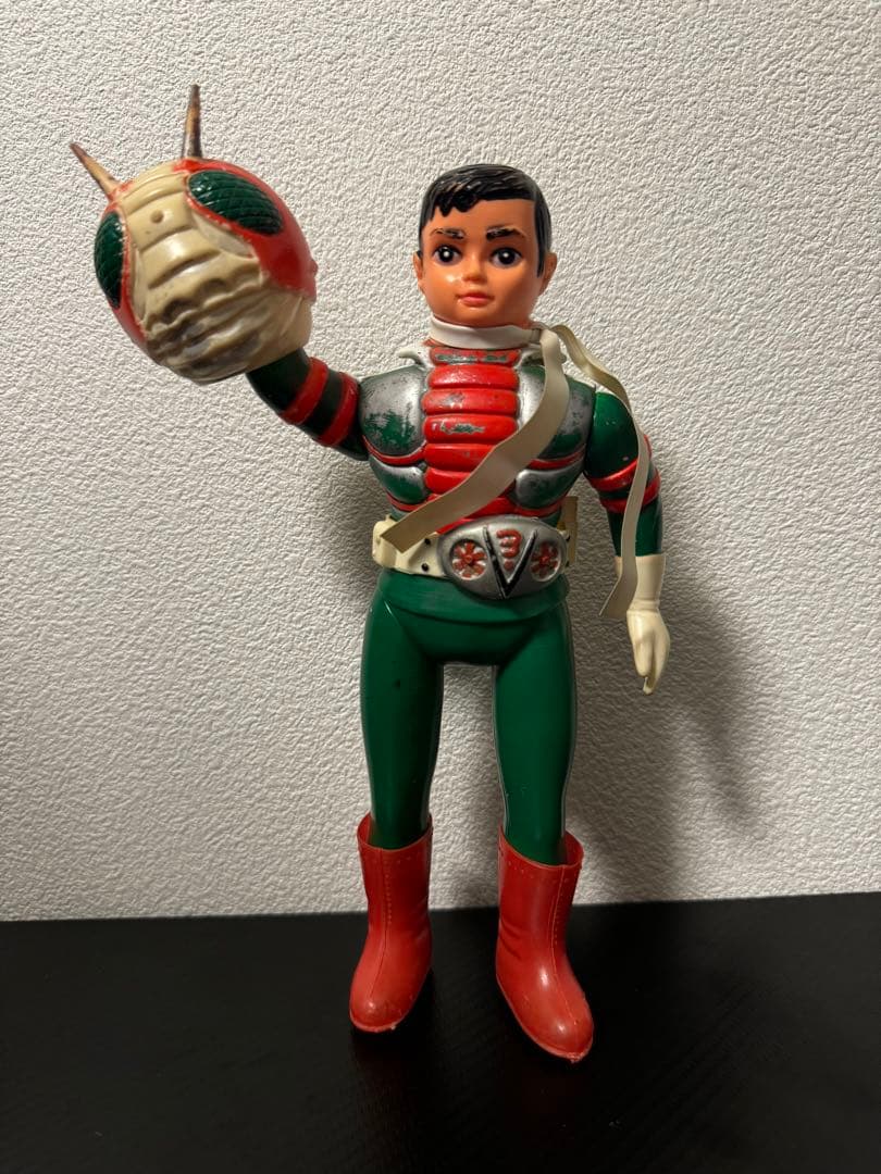 旧バンダイ　仮面ライダーV3 面取れ　ソフビ　当時物