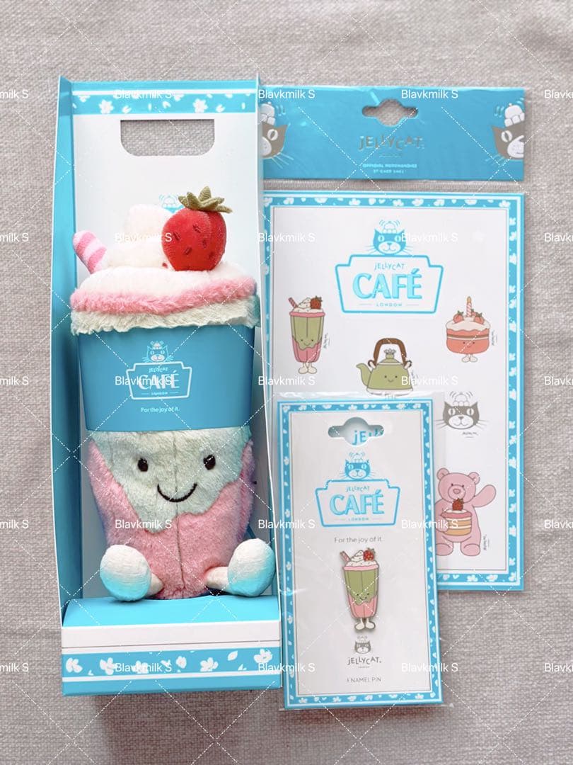 【新品】ジェリーキャット上海限定ぬいぐるみイチゴラテ特典付き