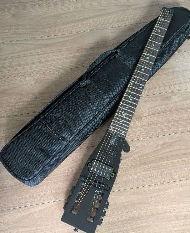Anygig トラベルギター ブラック ハムバッカー