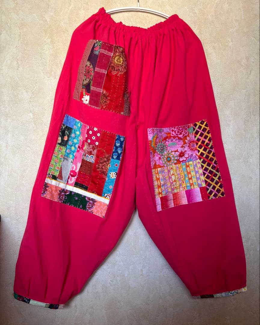 ちくちくもんぺパッチワークマゼンタピンク