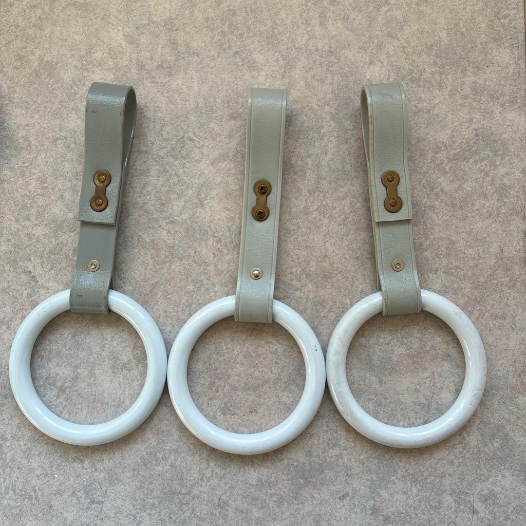 バス車両部品 吊り革 丸型 クリーム ブラウン グレー 希少 非売品