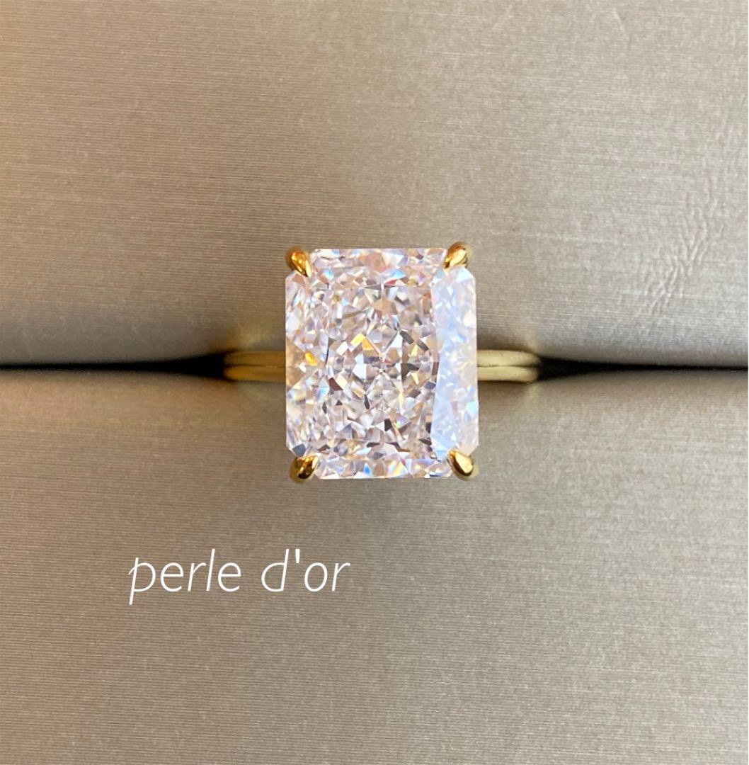 pain特注最高級人工ダイヤモンドラディアントカットリング13号 sona