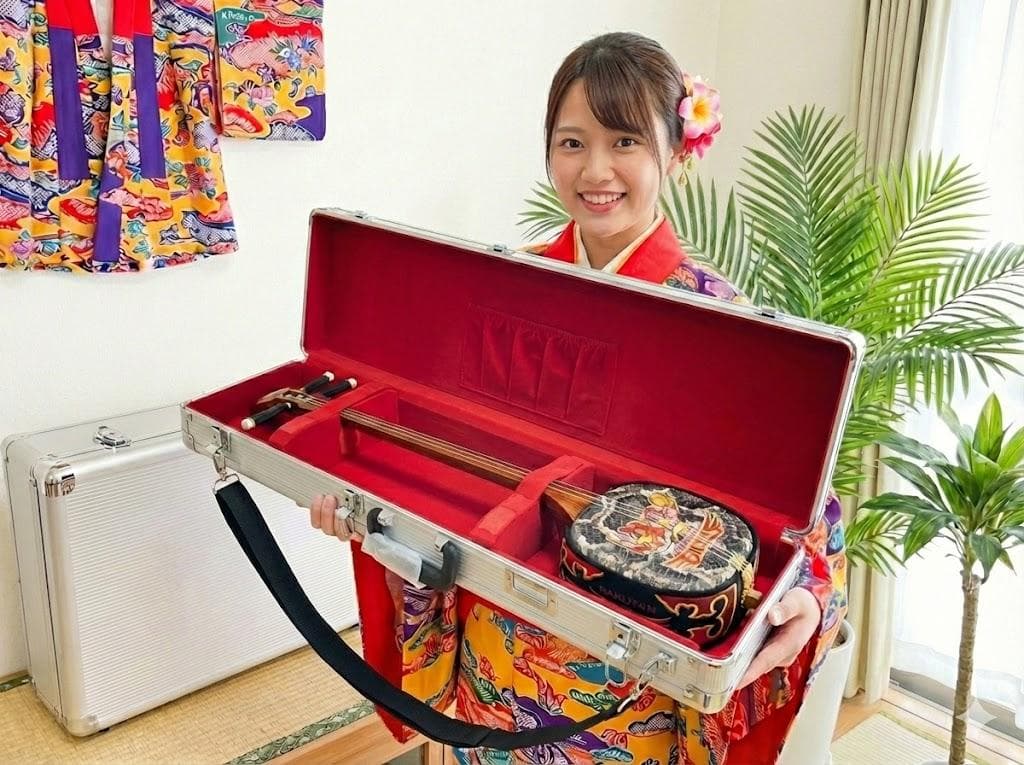 新品未使用(送料無料)11.980円　沖縄三線専用肩紐付一丁入アルミハードケース