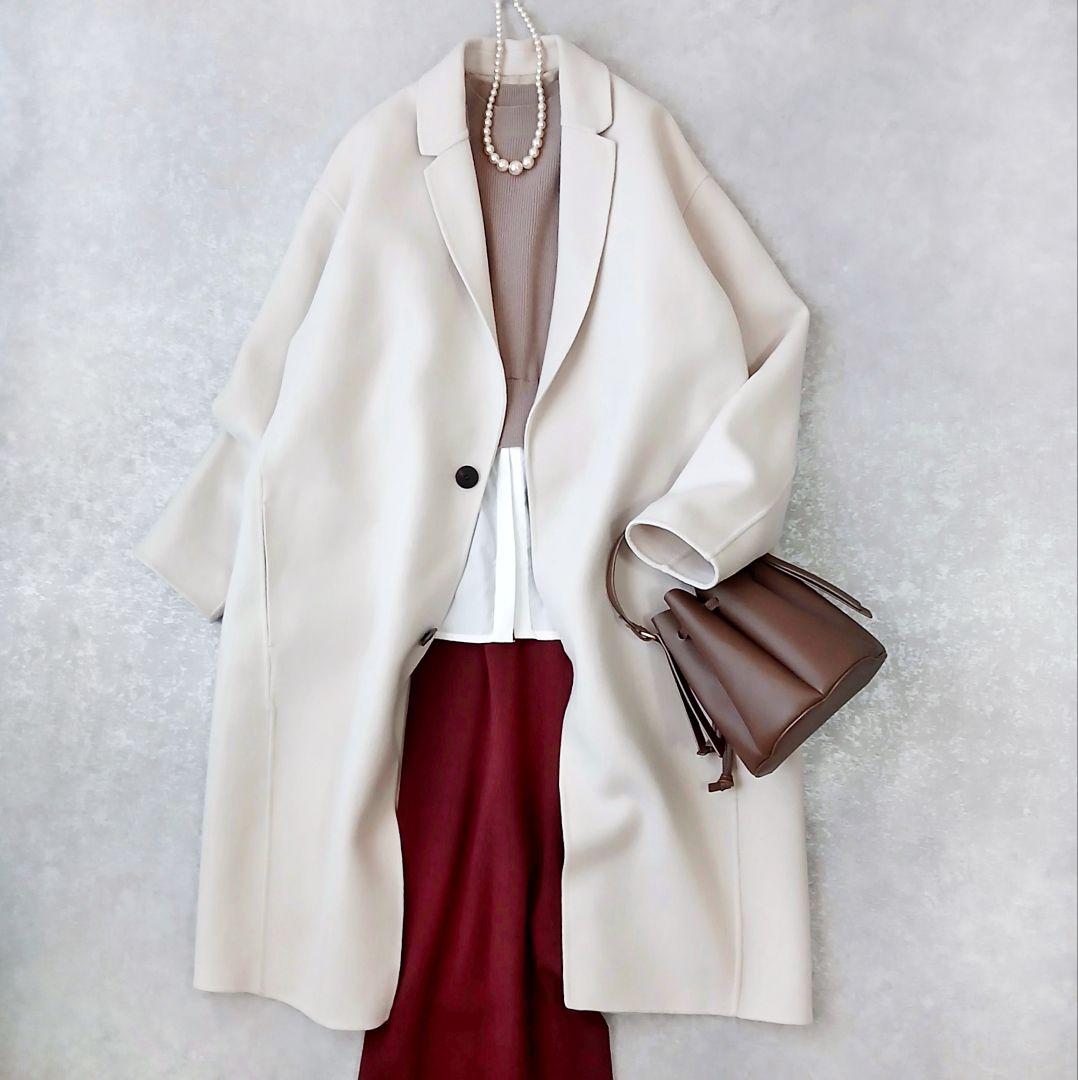 美品 ギャルリーヴィー トゥモローランド 上質 ライトメルトン チェスターコート