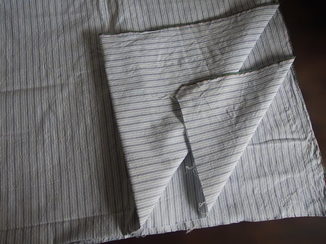 青系 ストライプ コットン 生地 71c×386c ファブリック 縞 /K299