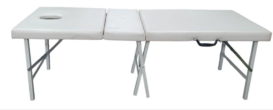 折りたたみ施術ベッド　ホワイト　整骨院整体　エステ　マッサージ　施術台