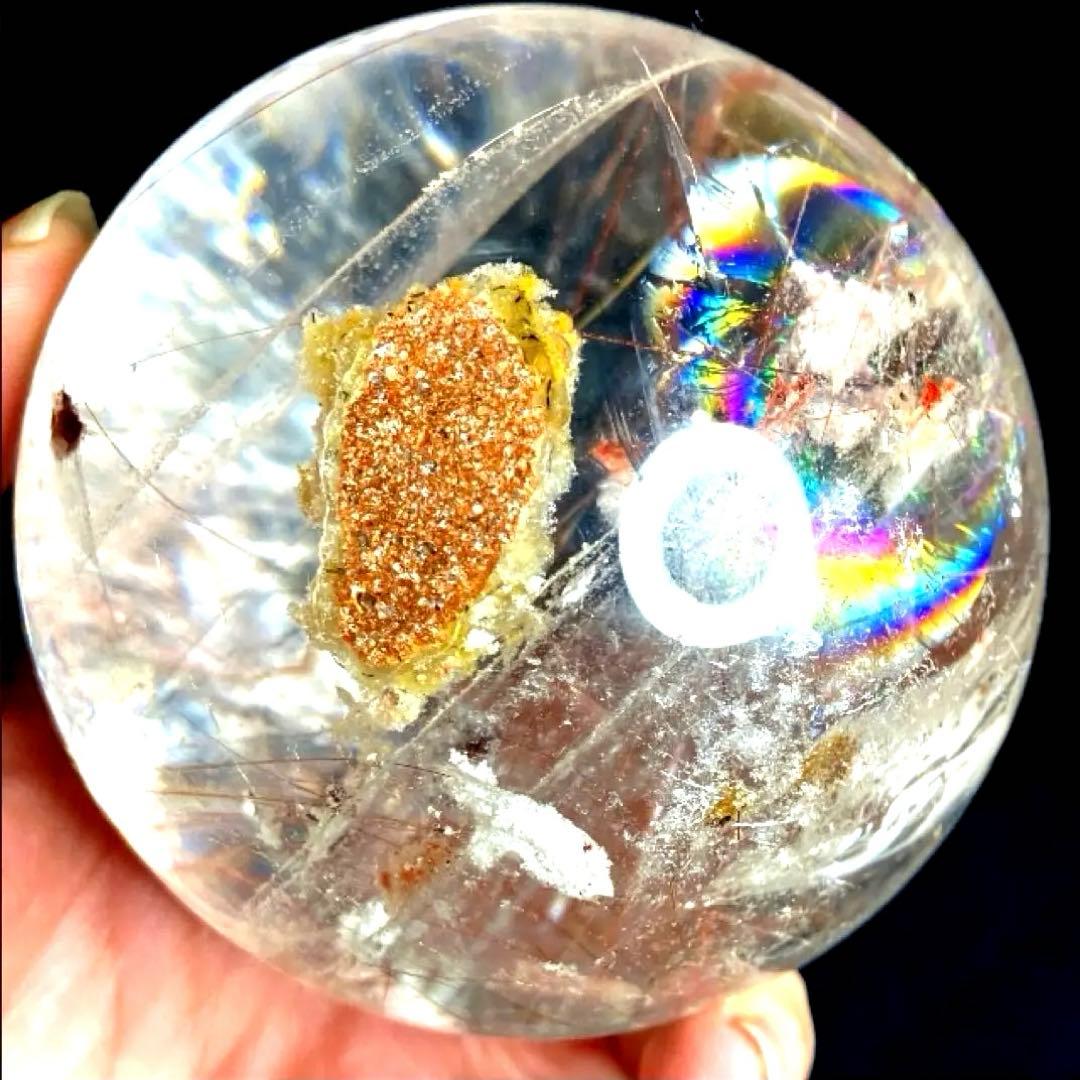 超特大　83mm ゴールドレッドブロンズルチルクォーツ　針水晶　パワーストーン