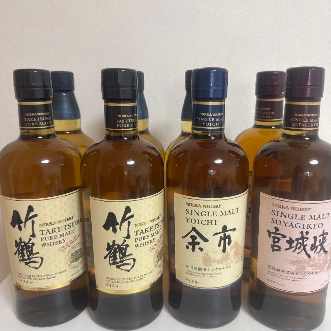 竹鶴2本　宮城2本　余市1本、知多３本、計８本