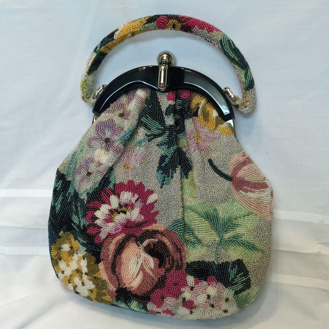 セール【超美品】昭和レトロ 　ビーズバッグ　高級品　パーティーバッグ　年代物