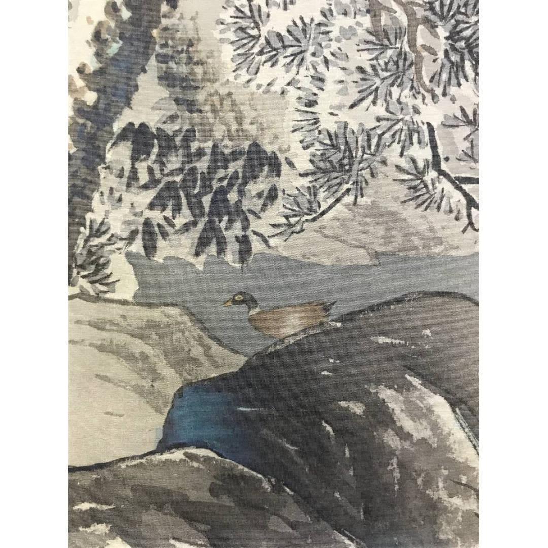 真作/平井直水/寿老山水図/三幅対/寿老人図/人物図/掛軸☆宝船☆AK-315