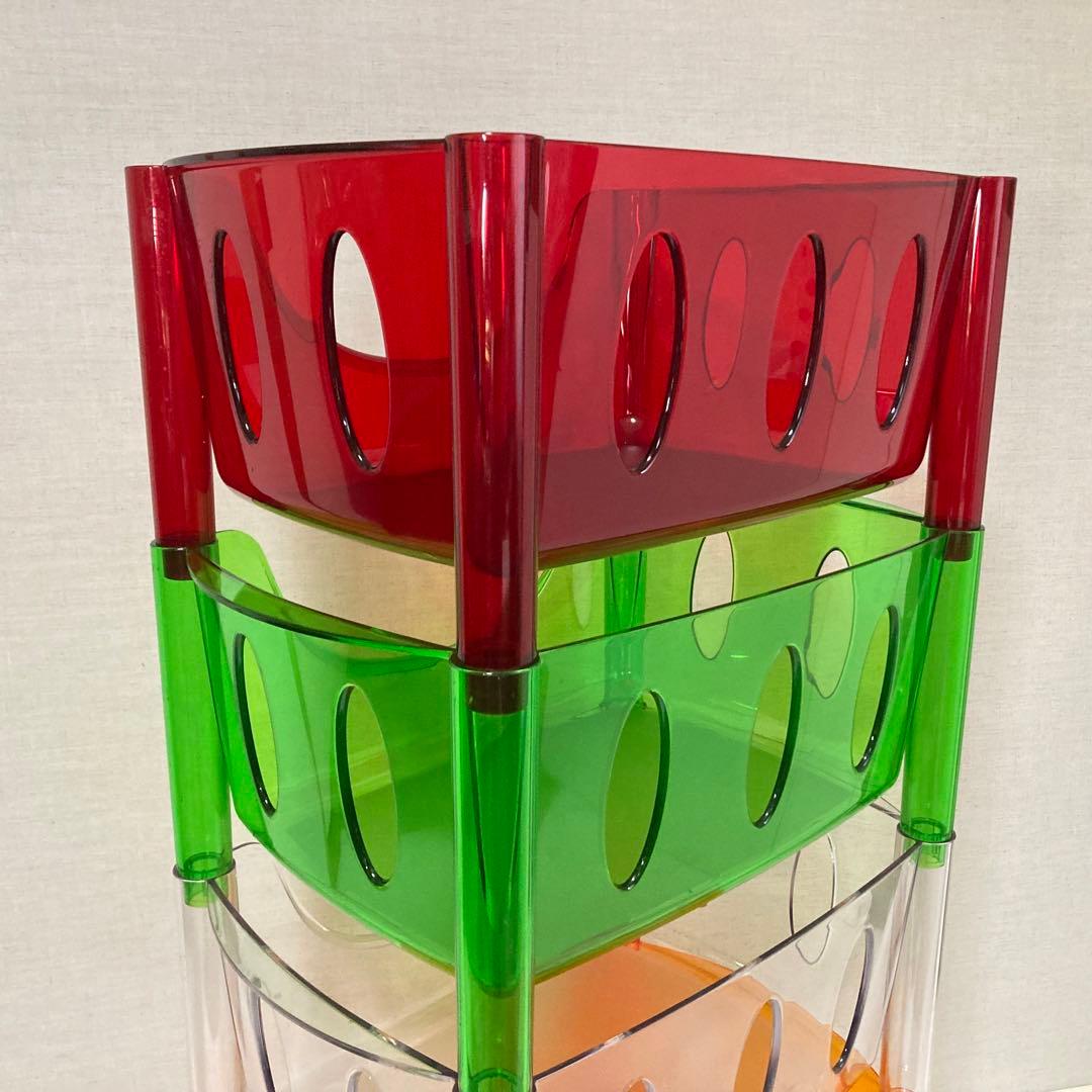 イタリア製 グッチーニ ワゴン ラック バスケット キャスター付き 収納 4段