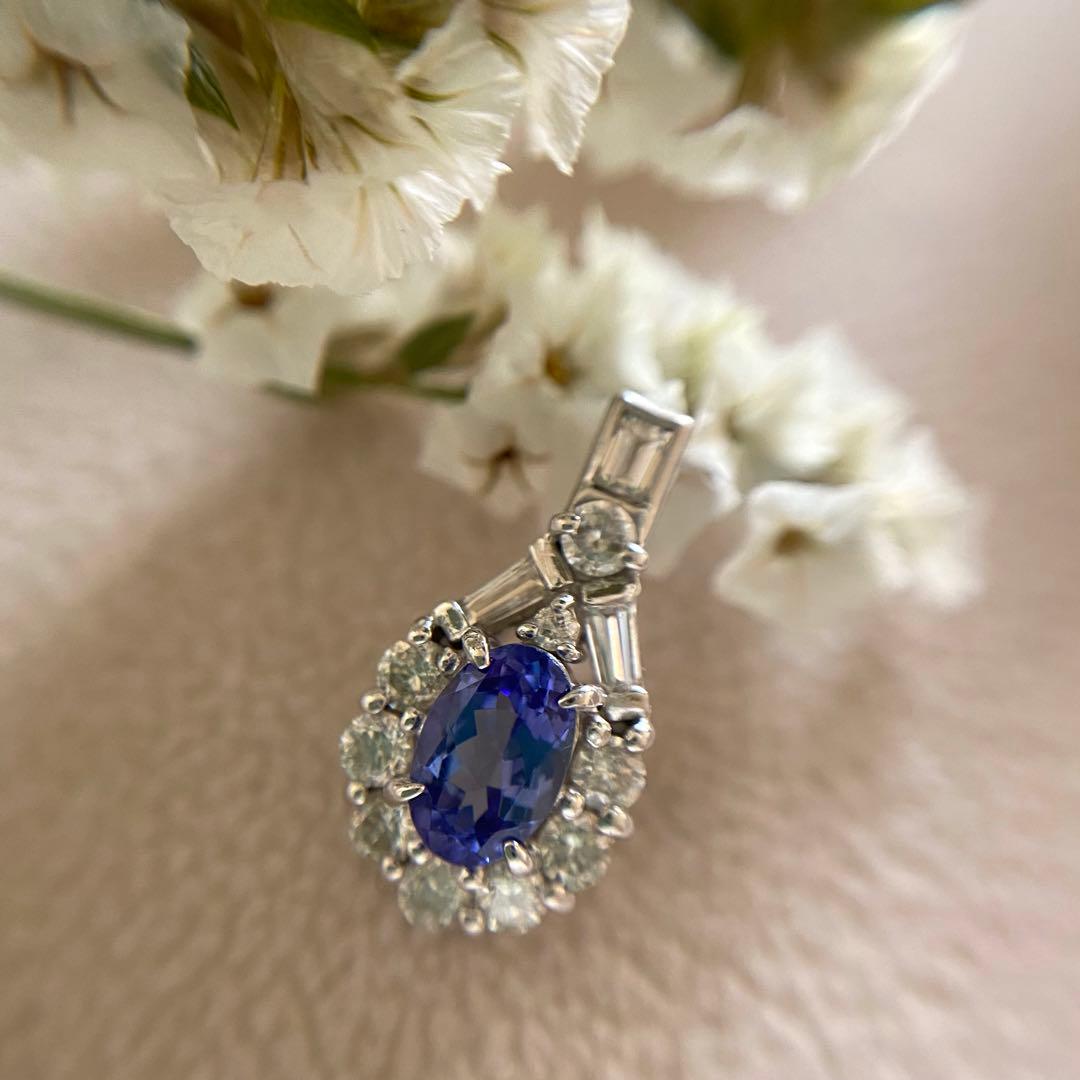 k18wg タンザナイト ダイヤモンド ペンダント