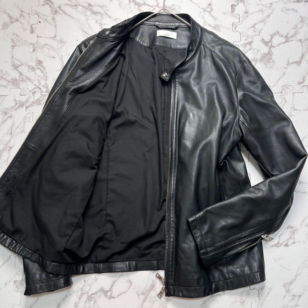 Lsize/極美品✨ Lui's シングルライダース ラムレザー 羊革 黒