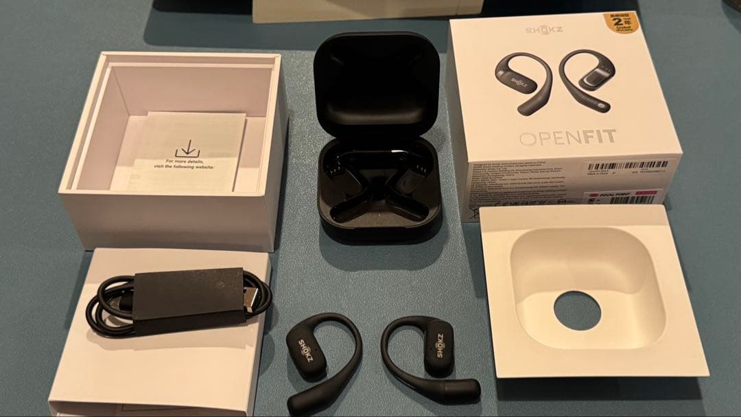 SHOKZ OPENFIT ワイヤレスイヤホン ブラック