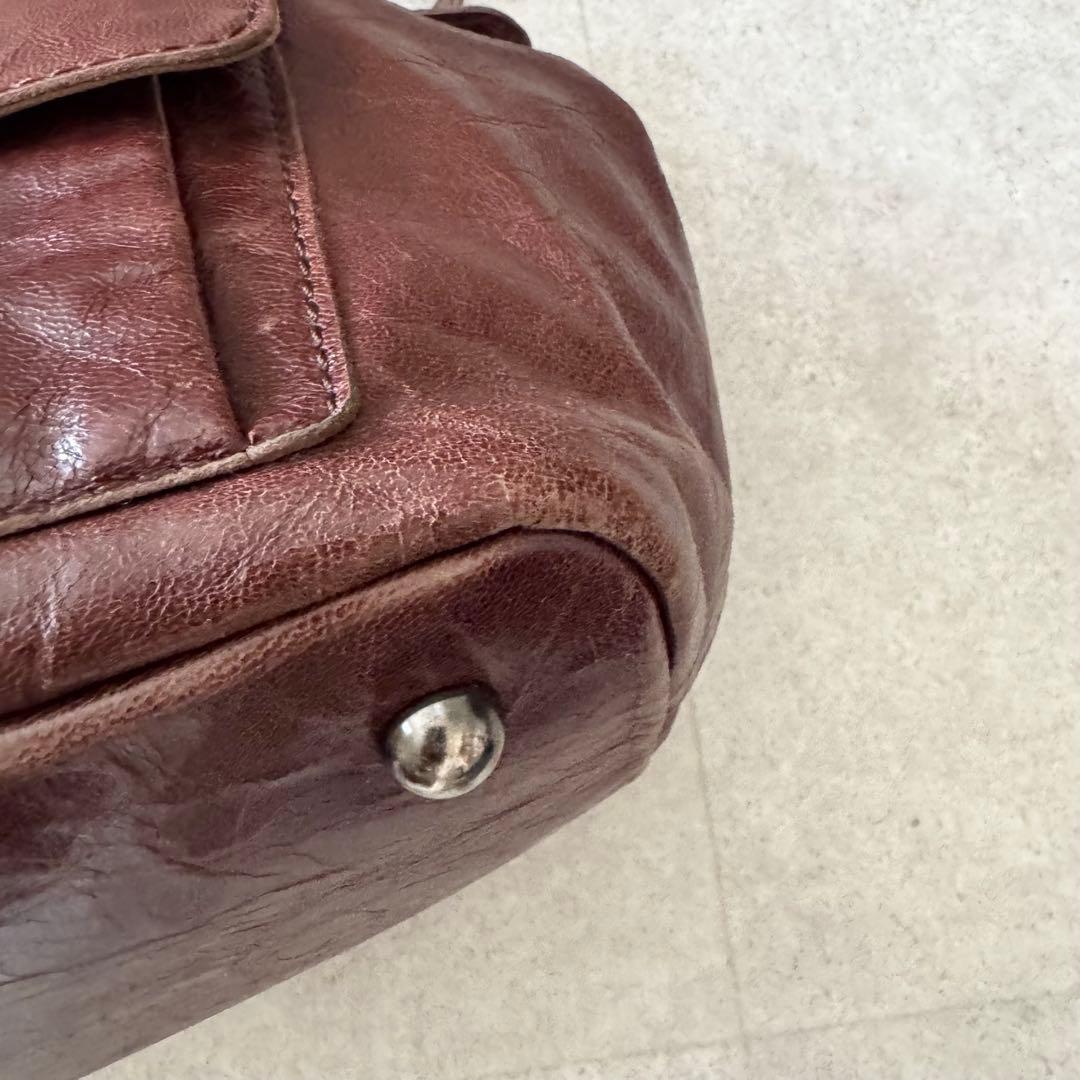 トリココムデギャルソン　ハンドバッグ　ブラウン　茶色　レザー