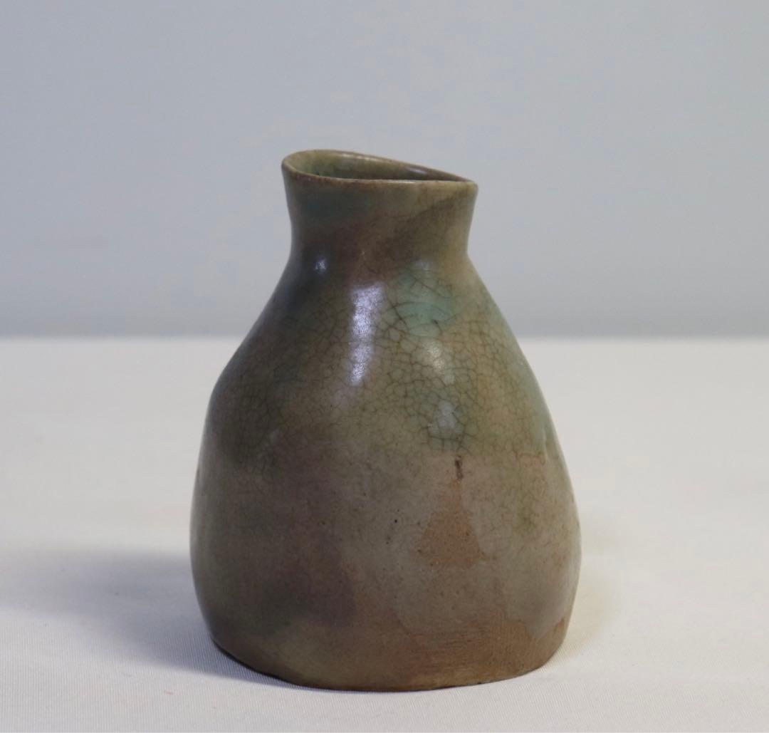 中国　民国期　緑哥釉徳利　元　古民具　送料込み0831