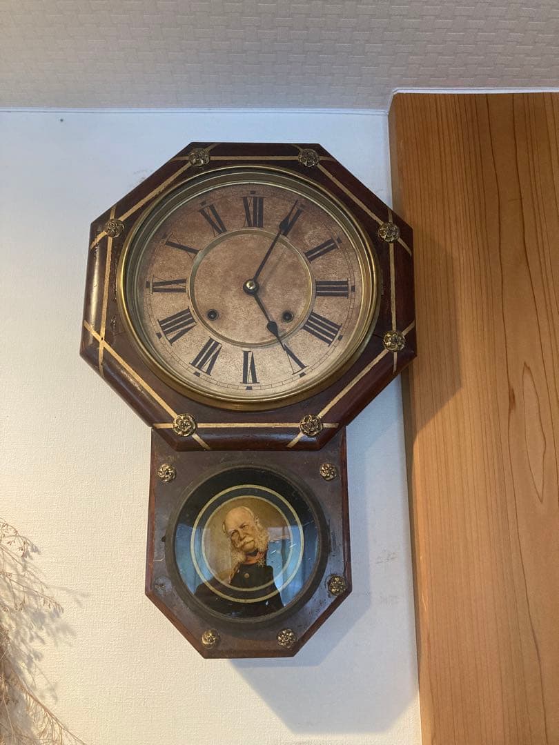 明治時代　精工舎 柳島本庄 掛時計　ゼンマイ式振り子時計　稼働品