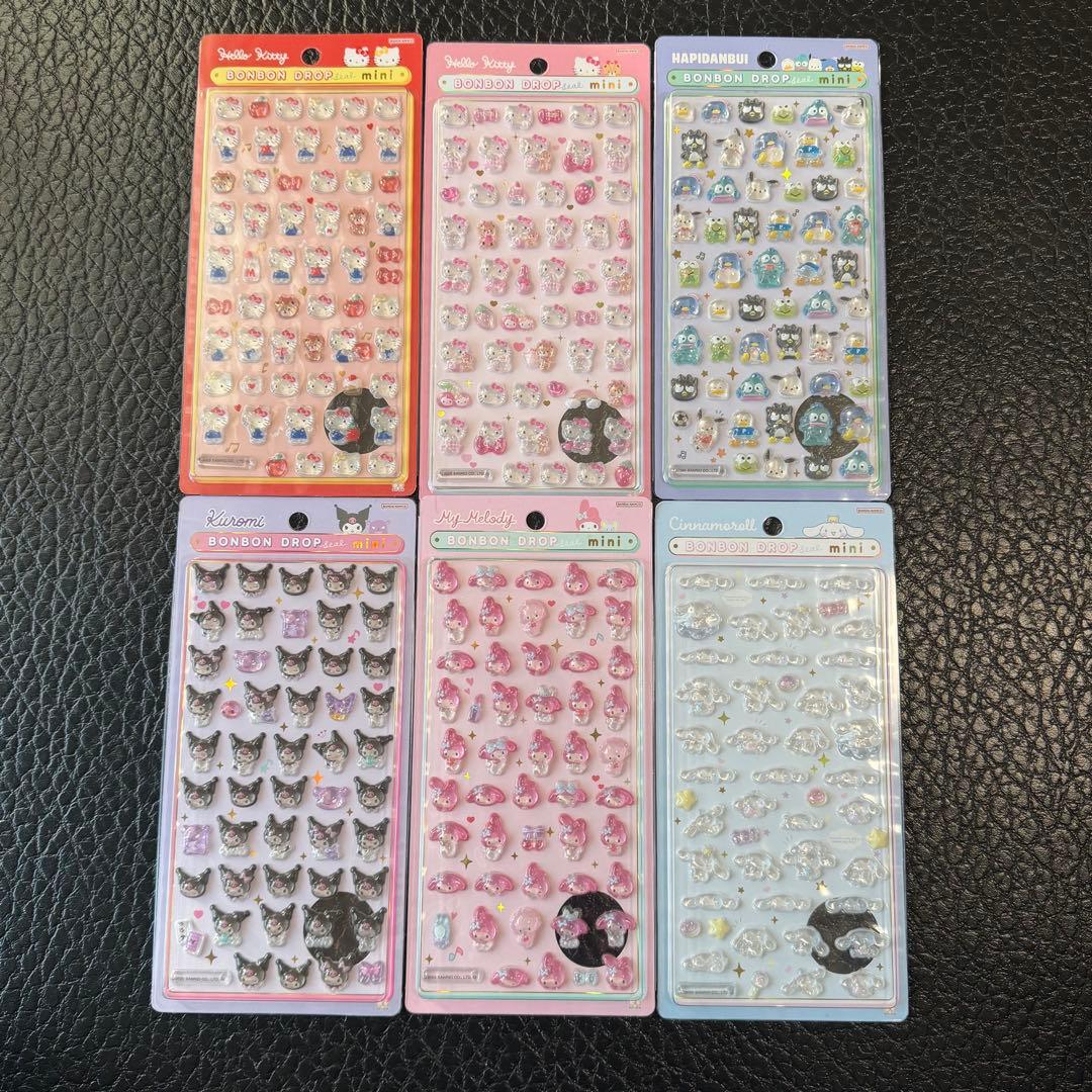 正規品 サンスター文具 サンリオ ボンボンドロップシール mini 6点セット