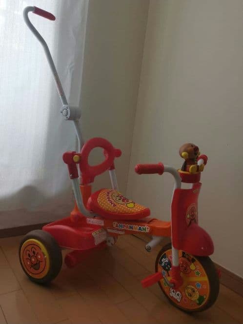 室内保管品☆それいけ!アンパンマン 折りたたみ三輪車 オールインワン
