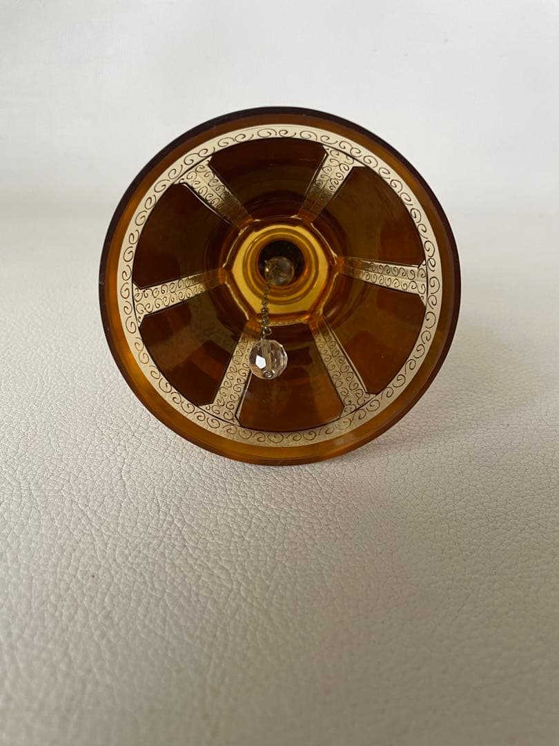 エーゲルマン ハンドベル 呼び鈴 チェコ共和国 製 ボヘミアガラス アンバー