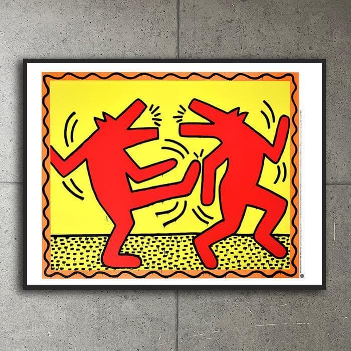 額装作品/Untitled dancing dogs（キース ヘリング）ポスター