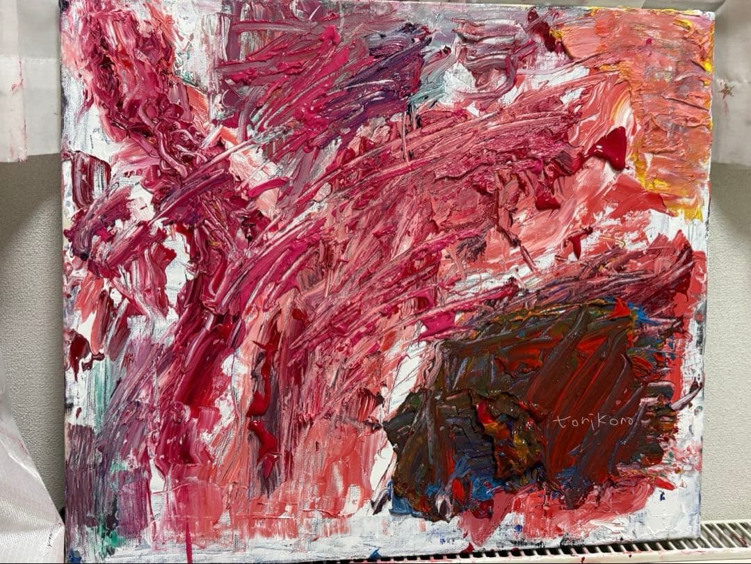 抽象油彩画 『童話の死』