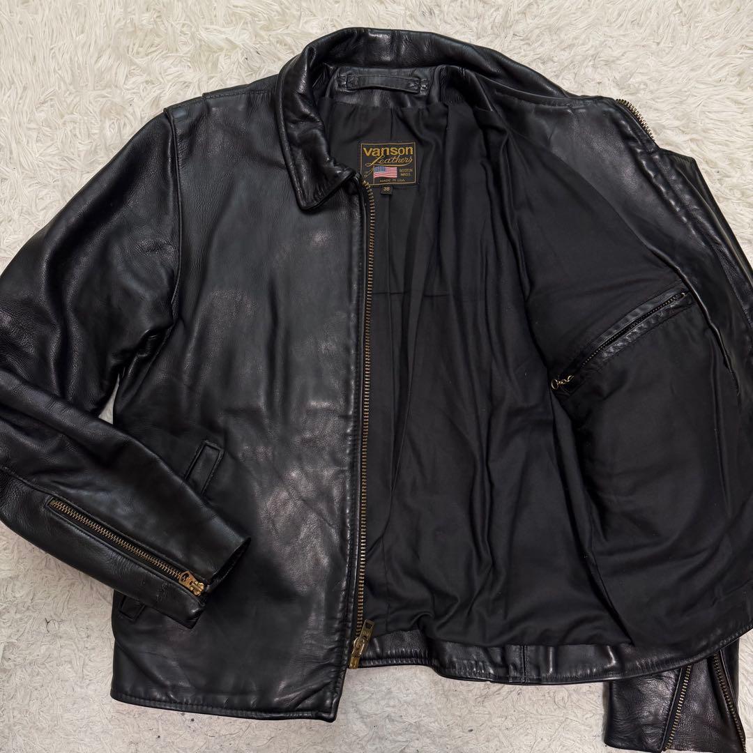 美品Lサイズ相当　VANSON シングルライダースジャケット　レザージャケット