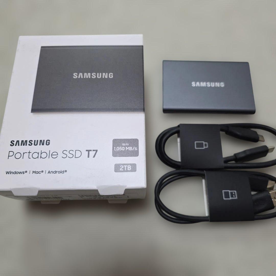 サムスン ポータブル SSD T7 2TB R:1050MB/s Macも使用可