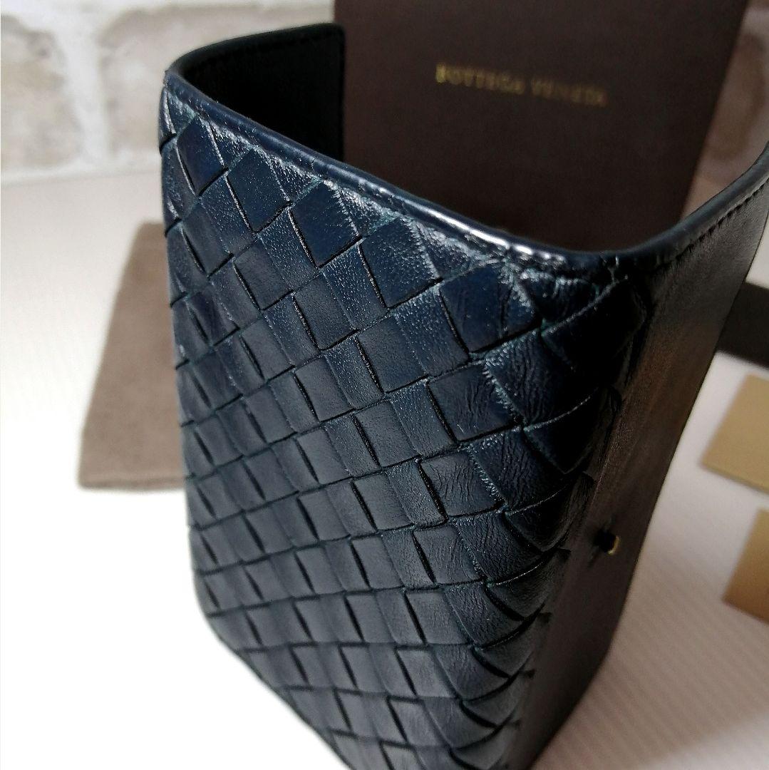 ◆ボッテガヴェネタ◆高級 キーケース レザー 極美品 ネイビー イントレチャート