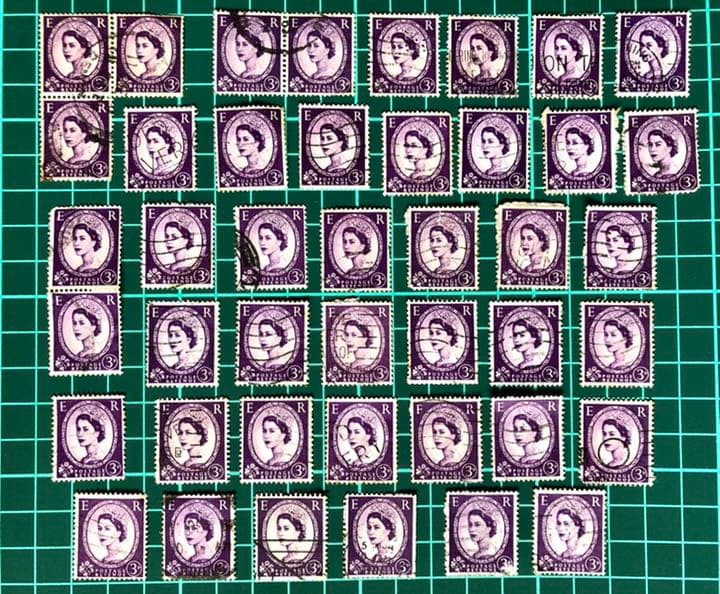 エリザベス女王切手 ブルー系 43枚