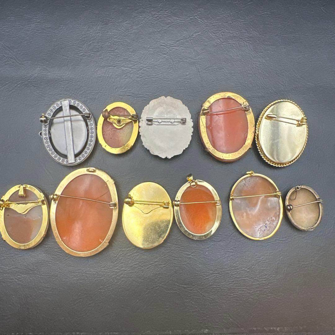 【vintage】カメオ　ブローチ　まとめ売り　11点　2wayあり