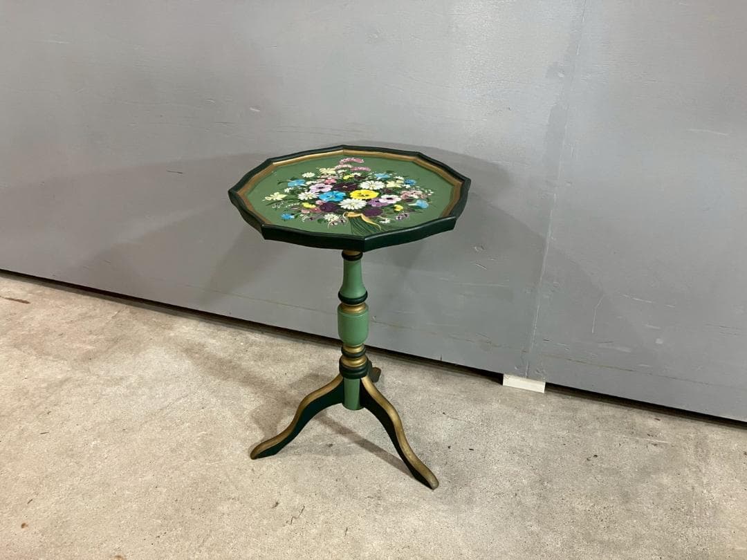 トールペイント サイドテーブル ナイトテーブル ワインテーブル 花台 RW85