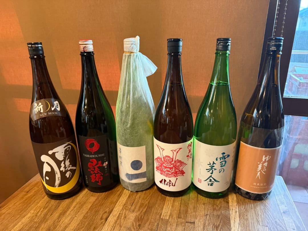 日本酒６本セット　 雨後の月、山法師、市野屋、アカブ、雪の茅舎、雪の美人