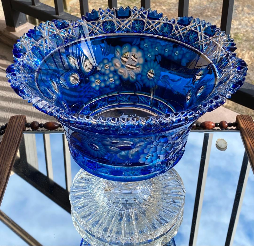 マイセンクリスタル　マイセンフラワー　コンポート　花器　フラワーベース　極美品❣️